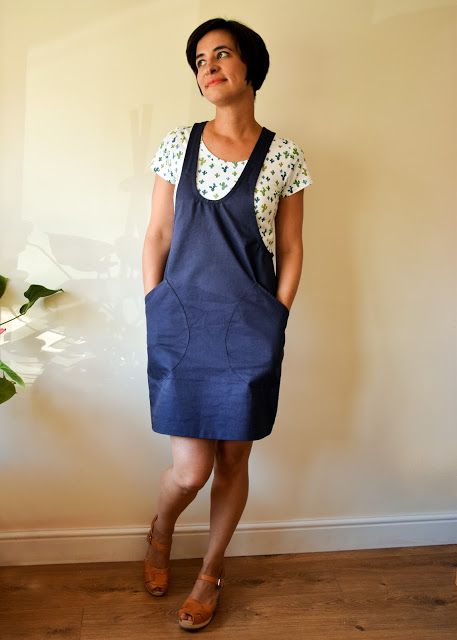 York Pinafore Helens Closet, Pinafore Dress Pattern Free, York Pinafore, Helens Closet, Pinafore Sewing Pattern, Tank Tops For Summer, Pinafore Dress Pattern, Pinafore Pattern, Spring Sewing