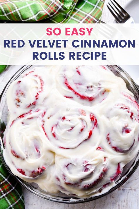 Pink Velvet Cinnamon Rolls, Red Velvet Rolls, Red Velvet Cinammon Roll, Red Velvet Cinnamon Rolls From Scratch, Red Velvet Cinnamon Rolls Recipe, Red Velvet Cinnamon Rolls, Homemade Cream Cheese Icing, Cinnamon Rolls From Scratch, Rolls Homemade