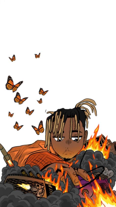 Juice Wrld Pfp Animated, Juice Wrld Anime, Juice Wrld Pfp, Juice Wrld Drawing, Juice Wrld Art, Juice Wrld999, Hood Anime, Triple 9, Dope Cartoons