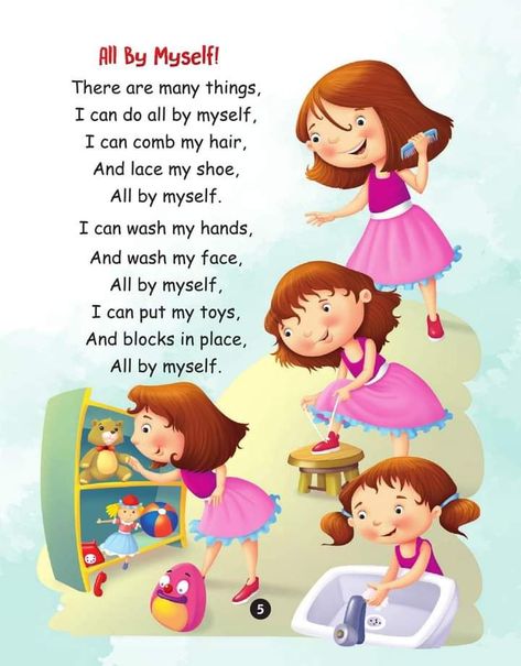 Rhyming Poems For Kids, Rhyming Preschool, Small Stories For Kids, Nursery Rhymes Poems, English Poems For Kids, Nursery Rhymes Lyrics, English Rhymes, Reading Comprehension For Kids, School Art Activities