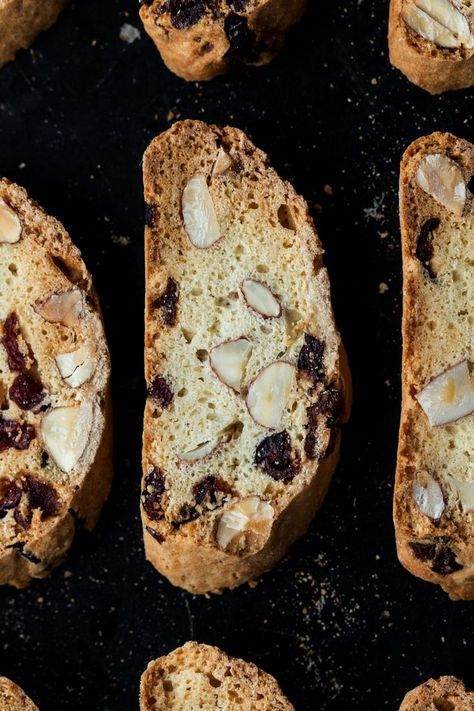 Eggless biscotti with almonds and cranberries - Lazy Cat Kitchen Eggless Biscotti, Eggless Biscotti Recipe, Paan Ice Cream Recipe, Recipe With Almonds, Cooking Shooking, Egg Substitutes, Rusk Recipe, Almond Biscotti Recipe, Assorted Cookies