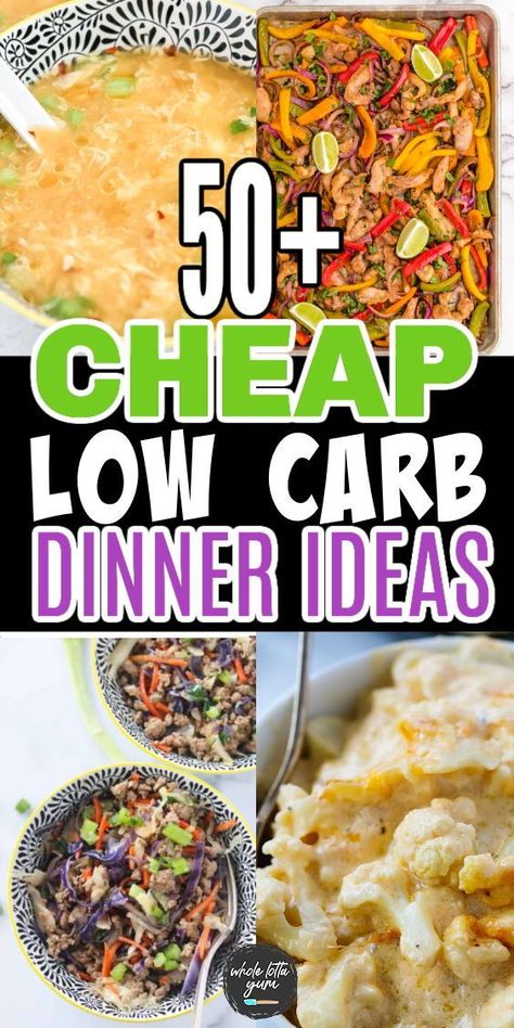 Easy low carb recipes for dinner when you're broke and on a budget. Healthy eating doesn't have to be costly, you'll love these cheap meal ideas for a low carb diet or keto diet. Low Carb Cheap Meals, Low Carb Recipes For Dinner, Easy Low Carb Recipes, Cheap Meal Ideas, Keto On A Budget, Cheap Meal, Fat Foods, Recipes For Dinner, High Fat Diet