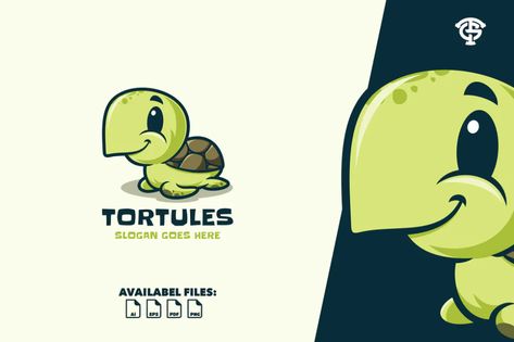 Tortules - Logo Mascot by graptailstudio on Envato Elements Cartoon Logo, Mascot Design, Cartoon Animals, Logo Design, Cute Animals, Graphic Design, Feelings, ? Logo, Design