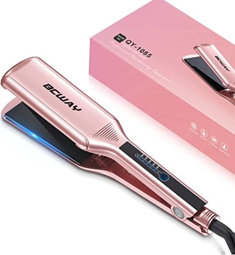 Bcway Professional Hair Straightener, 2.16'' Extra-Large Floating Titanium Flat Iron for Hair, 30s Instant Heating Straightening Iron with 5 Adjustable Temp, Anti-Static Hair Iron for All Hair Types Titanium Straightener, Titanium Hair Straightener, Professional Flats, Titanium Flat Iron, Straightening Iron, Professional Hair Straightener, Static Hair, Straighten Iron, Hair Iron