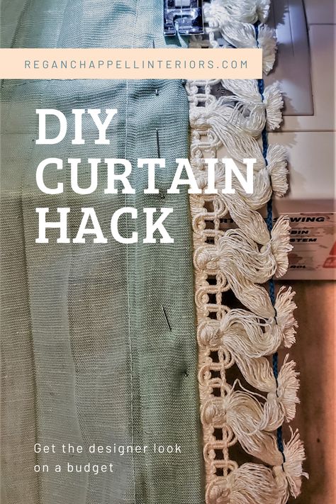 A super simple hack for store-bought curtains that will give you a custom look for a fraction of the cost. Lengthen Curtains, Living Room 2022, Curtains Without Sewing, Curtain Designs For Bedroom, Diy Drapes, Dining Room Window Treatments, Fancy Curtains, Diy Curtain, Large Curtains