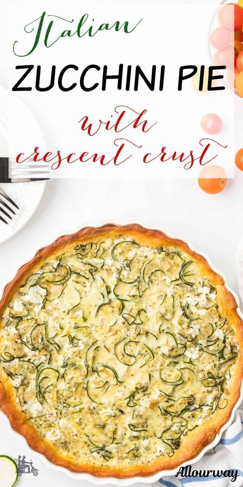 Need dinner on the table in a snap? This Italian zucchini pie is about to become your go-to recipe! Quick, easy, and bursting with flavors, it's the perfect option for busy nights when you crave something tasty. Zucchini Onion Pie Recipe, Crescent Roll Pastry, Zucchini And Onions, Zucchini Pie Recipes, Sausage Pie, Italian Zucchini, Easy Vegetables, Freezing Zucchini, Zucchini Pie