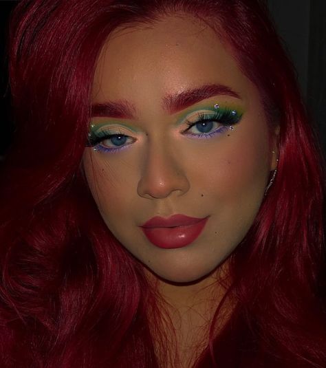 Aerial Makeup Disney, Arial Makeup Looks, Ariel Mermaid Makeup, Ariel Halloween Makeup, Ariel The Little Mermaid Makeup, Ariel Costume Makeup, Ariel Makeup Halloween, Disney World Makeup, Ariel Inspired Makeup