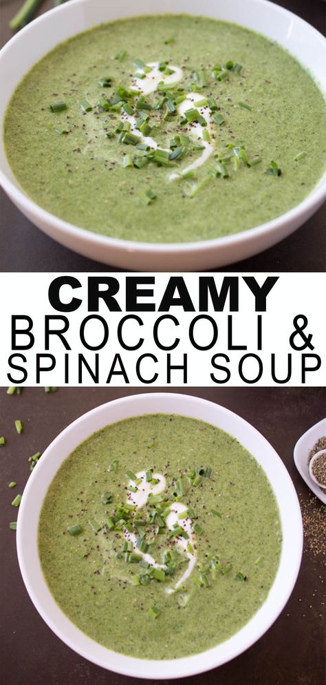 Soup With Greek Yogurt, Vegan Spinach Soup, Healthy Broccoli Soup, Cream Of Spinach Soup, Spinach Soup Healthy, Creamy Spinach Soup, Spinach Lentil Soup, Soup Spinach, Spinach Healthy