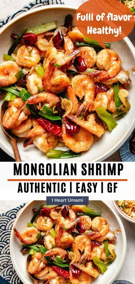 Mongolian shrimp is a Taiwanese dish with succulent shrimp velveted and tossed in a savory soy garlic Mongolian sauce. Healthy easy to make! #shrimprecipe #mongolianshrimp #chineserecipes #lowcarbrecipes #ketorecipes #shrimpstirfry #taiwaneserecipes Mongolian Shrimp Recipes, Best Asian Shrimp Recipe, Easy Asian Shrimp Recipes, Asian Inspired Shrimp Recipes, Soy Sauce Shrimp Recipes, Mongolian Shrimp, Frying Nemo, Healthy Asian Food, Mongolian Sauce