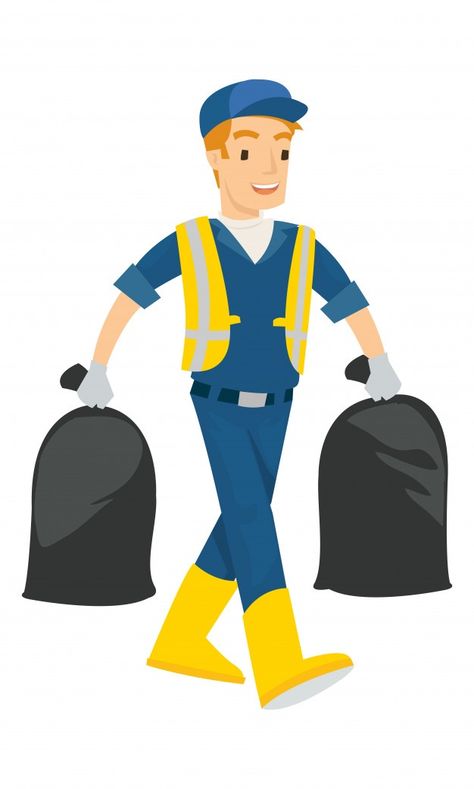 Man Cleaning, Clean City, Garbage Truck Party, Trash Collector, Swachh Bharat, Man Clipart, Powerpoint Animation, Man Vector, Vector Icons Illustration