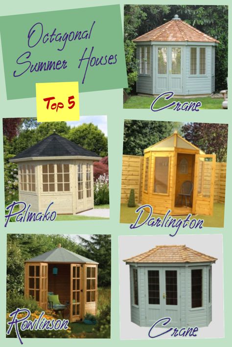 Summer House Ideas, Octagonal Summer House, Craft Cottage, Corner Summer House, Summer Houses, Back Garden, Summer House, Garden Ideas, Garden Design