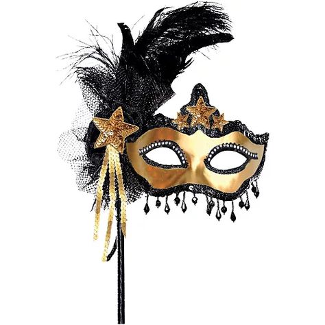 New Year's Eve Masks | Party City Starry Night Masquerade, Venician Masks, Black And Gold Masquerade Mask, Masquerade Ball Outfit, Mardi Gras Bead Art, Mask With Feathers, Deb Ball, Ball Attire, Masquerade Makeup