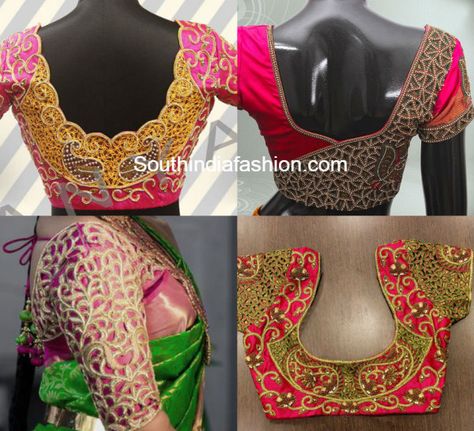 Cut Work Blouse Designs for Silk Sarees Pattu Saree Blouse Designs Simple Latest, Blouse Designs For Silk Sarees, Simple Maggam Work Blouse, Simple Maggam Work, Neck Blouse Designs, Cut Work Blouse, Fancy Tie, Latest Saree Blouse, Indian Blouse Designs