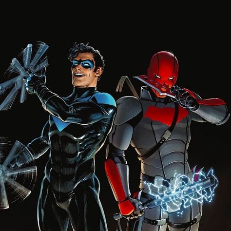 Nightwing And Red Hood Brothers, Dc Comics Red Hood, Nightwing And Red Hood Matching Pfp, Night Wing And Red Hood, Red Nightwing, Red Hood And Nightwing, Nightwing And Red Hood, Redhood Nightwing, Batman And Nightwing