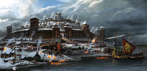 ArtStation - Concept sketches for feature film "He is a dragon", Olga Antonenko Medieval Towns, Creature Fantasy, Concept Sketches, Fantasy City, Fantasy Castle, Fantasy Setting, Fantasy Places, Fantasy Map, Landscape Scenery