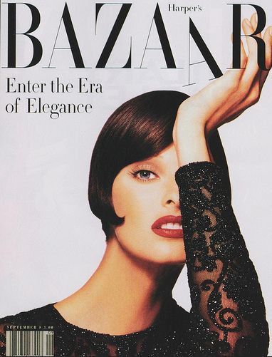 linda evangelista- harper's bazaar Harpers Bazaar Covers, Fabien Baron, Estelle Lefébure, Bazaar Magazine, Harpers Bazaar Magazine, Lily Donaldson, Patrick Demarchelier, Natalia Vodianova, Fashion Magazine Cover