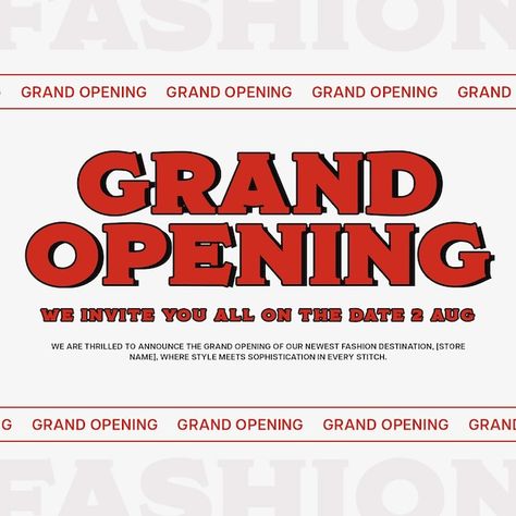 Grand Opening Instagram Post, Fashion Instagram Post, Design For Social Media, Story Template, Instagram Post Template, Post Templates, Grand Opening, Instagram Fashion, Typography Design