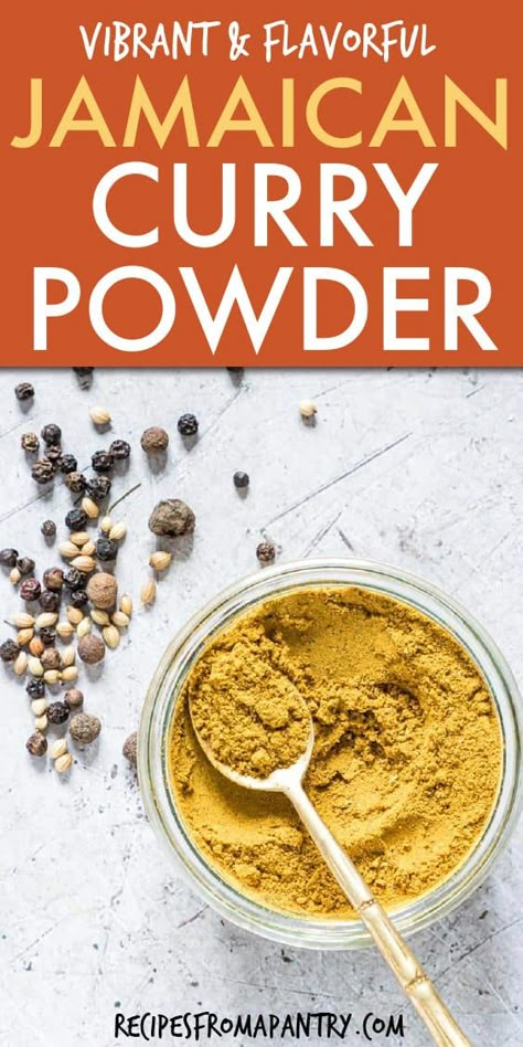 This Jamaican Curry Powder Recipe is vibrant, flavorful and so easy to make! In less than 15 minutes, you can have your very own homemade Jamaican curry powder. Perfect for adding bold and complex Jamaican flavors to all sorts of dishes, Caribbean Curry Powder makes an affordable and unique edible gift. Click through to get this awesome Jamaican Curry Powder Recipe!! #jamaicancurrypowder #currypowder #curryrecipe #spiceblends #spicemixes #homemadespices #DIYspiceblend #spices #caribbeanspices Jamaican Curry Powder Recipe, Curry Spice Recipe, Curry Powder Recipes, Jamaican Spices, Curry Jamaican, Curry Spice Blend, Caribbean Curry, Homemade Curry Powder, Jamaican Curry Powder