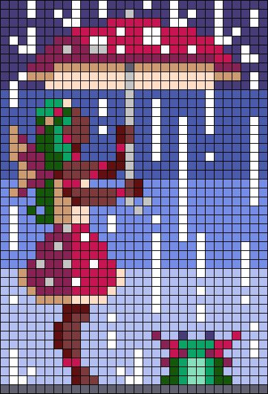 Pixie Frog, Toadstool Fairy, Perler Designs, Small Patterns, Crochet Graphs, Cross Stitch Beginner, Easy Pixel Art, Pixel Art Templates, Pixel Crochet