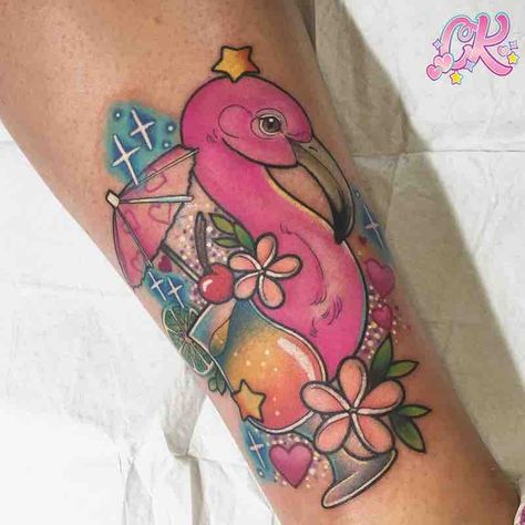 20 Fancy Flamingo Tattoos Flamingo Tattoos, Mum Tattoo, Flamingo Tattoo, Arm Tats, Fancy Flamingo, Flamingo Painting, Palm Tree Tattoo, Jewelry Tattoo, Funny Tattoos