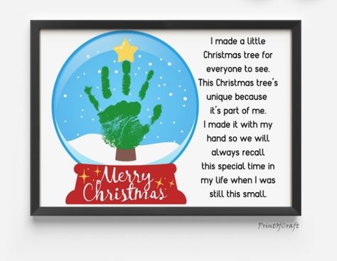 Tree Handprint Craft, Christmas Tree Handprint, Tree Handprint, Activity For Baby, Hand Print Tree, Christmas Handprint, Toddler Craft, Footprint Art, Handprint Craft