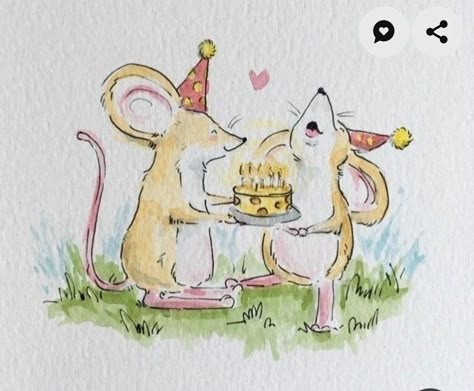 Birthday Card Inspo, Mom Birthday Card, Cake Drawing, Creative Birthday Cards, Friend Painting, Watercolor Birthday Cards, Another Year Older, 18th Birthday Cards, Birthday Card Drawing