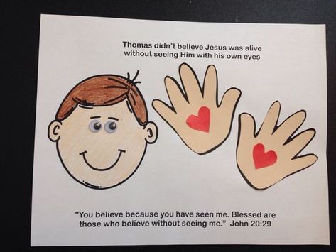 Doubting Thomas Craft Jesus Appears To The Disciples Craft, Jesus Appeared To The Disciples Craft, Jesus Appears To His Disciples, John 20, Sunday School Projects, Doubting Thomas, Children's Church Crafts, Bible Story Crafts, Sunday School Kids