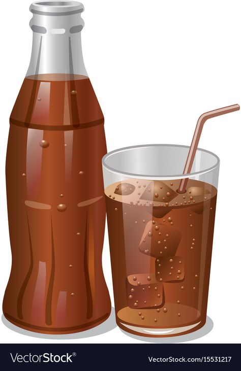 Cold cola drink Royalty Free Vector Image - VectorStock Roast Beef And Potatoes, Drink Vector, Roasted Chicken Wings, Cola Drinks, Makeup Stickers, Drink Stickers, Cola Bottle, Food Clipart, Fizzy Drink