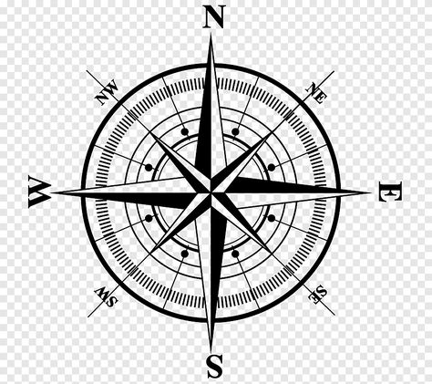 Compass Artwork, North Compass, Nautical Star Tattoos, Diamond Illustration, Book Silhouette, Compass Rose Design, Instagram Logo Transparent, Book Transparent, Compass Drawing