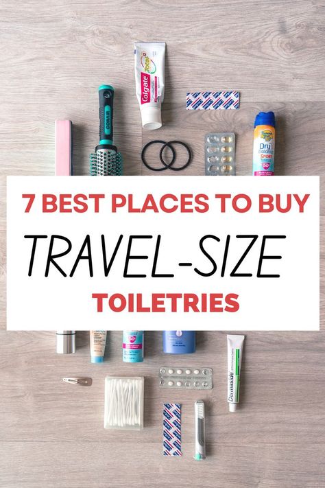 Where are the best place to buy travel size toiletries? Here are the best stores to buy travel size toiletries. Travel size items are great to pack in your carry on or other luggages to pack lightly. The article also lists out what to pack in your toiletry bag for your next trip! Toiletries List, Packing Toiletries, Travel Size Items, Travel Size Toiletries, Packing Tips For Travel, Travel Toiletries, Toiletry Bag Travel, Travel Items, Packing Light