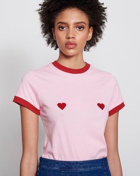 Lazy Oaf Flock Heart T-shirt Mens Long Shorts, Coquette Fashion, Velvet Tees, Baby Inspiration, Best T Shirt, Lazy Oaf, Heart T Shirt, Spring Shirts, Knit Crewneck