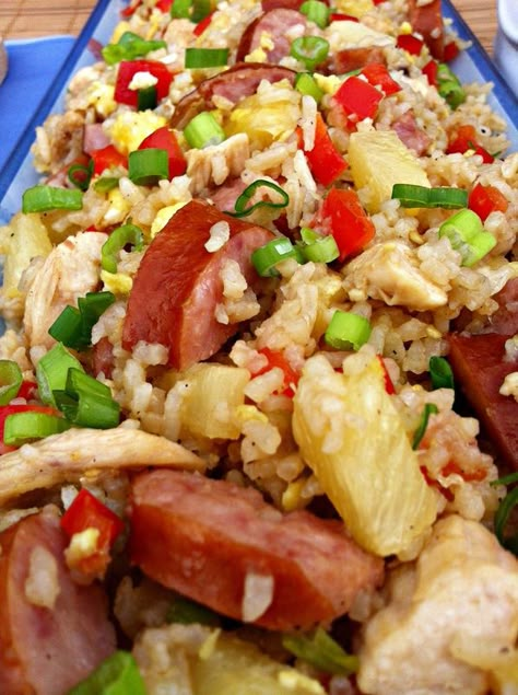 Aidells Pineapple Bacon Chicken Sausage Recipes, Aidells Pineapple Bacon Sausage Recipes, Pineapple Bacon Chicken Sausage Recipes, Pineapple Bacon Sausage, Sausage Pineapple, Delicious Fried Rice, Bacon Pineapple, Pineapple Fried Rice Recipe, Rice Biryani