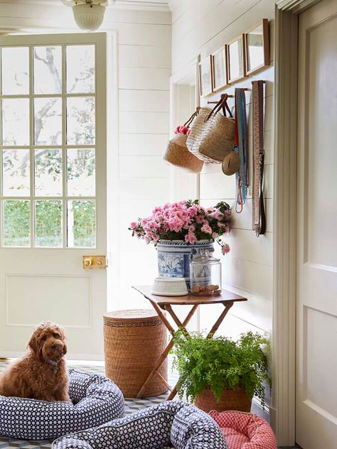 A designer’s restored cottage in Dallas Cathy Kincaid, Kips Bay Showhouse, Hello Lovely, Laundry Mud Room, Architectural Digest, Cottage Style, Architecture Details, Potted Plants, A Dog