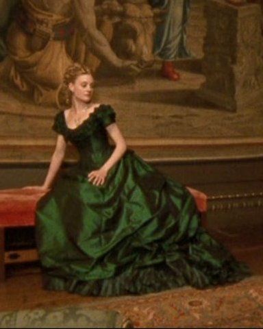 Daniel Deronda, 1870's ball gown - Luscious green dress! She is gorgeous in this! 1870s Dress Ball Gowns, 1800 Ball Gowns, 1800s Ball Gown, Green Victorian Dress, 1800s Gown, 1870 Dress, Daniel Deronda, 1950s Ball Gown, Ball Gowns Victorian