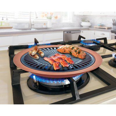 Innova Imports 2 Piece Copper Stove Top Non Stick Grill Pan Set Copper Stove, Copper Cooking Pan, Plating Food, Disposable Income, Stove Top Grill, Pancakes Pancakes, Grilled Food, Cooking Stuff, Indoor Grill