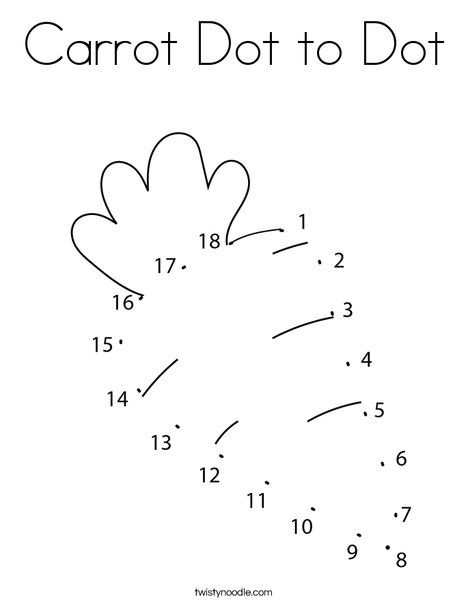 Carrot Dot to Dot Coloring Page - Twisty Noodle Dot To Dot Worksheets Preschool, Dot To Dot Printables, Kids Worksheet, Twisty Noodle, Alphabet Worksheets Kindergarten, Dot Worksheets, Preschool Tracing, Coloring Activities, Kids Worksheets