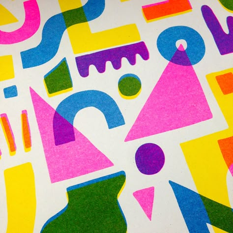 Libreria - Risograph Printing Workshop Risograph Branding, Overprint Graphic Design, Colourful Graphic Design, 80s Shapes, Risograph Illustration, Risograph Design, Printing Workshop, Risograph Printing, Graphic Shapes