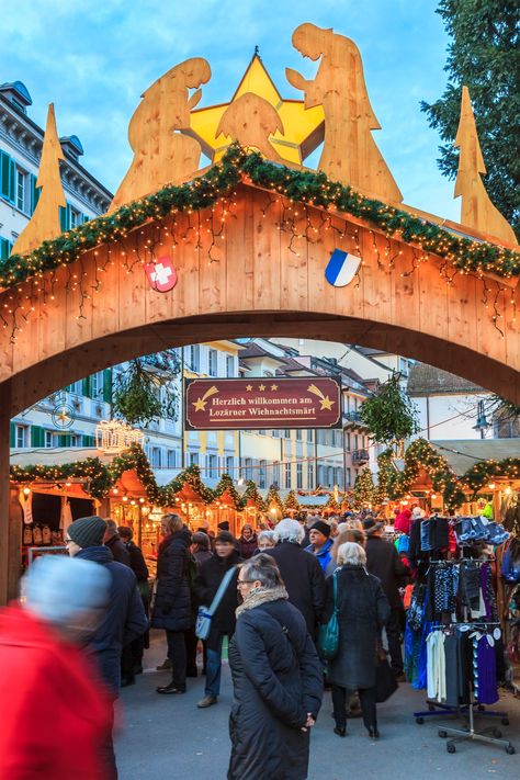 The best Christmas markets in Switzerland | CN Traveller Christmas Market Aesthetic, Christmas In Switzerland, Swiss Christmas, Market Aesthetic, Christmas In Europe, Best Christmas Markets, Winter Air, Christmas Markets, Rome Travel