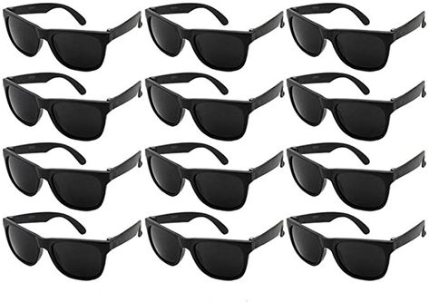 Amazon.com: Edge I-Wear 12 Pack Fun Party Sunglass Neon Sunglasses for Kid Party Favors 80's style glasses Wholesale 9402RA/BLK-12: Clothing Sunglasses Party Favor, Detective Party, Sunglasses Party, Neon Sunglasses, Shutter Shades, Party Neon, Design Your Own Shirt, Party Favors For Kids Birthday, Party Sunglasses