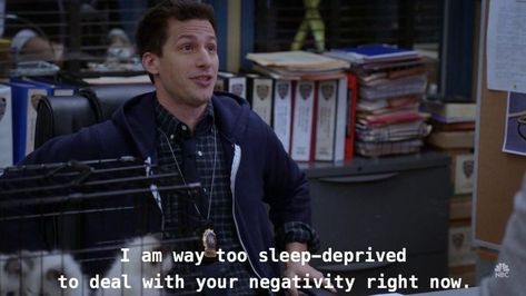 B99 Mood, Jake Peralta Quotes, Sitcoms Quotes, Brooklyn Nine Nine Funny, Grad Quotes, Iconic Scenes, Jake Peralta, Yearbook Quotes, Sleep Deprived