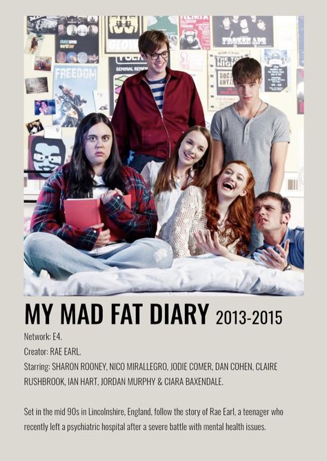 My Mad Fat Diary, Nico Mirallegro, Fat Character, Movie Character Posters, Diary Movie, Series Posters, Movies To Watch Teenagers, Movie Hacks, Iconic Movie Posters