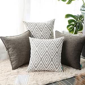 THOHAG Set of 4 Throw Pillow Covers 18 x18 inches, Soft Linen Cushion Covers, Square Decorative Couch Pillows Covers for Sofa Living Room, Natural Taupe Couch, Decorative Couch Pillows, Cover For Couch, Plaid Pillow Covers, Couch Pillow Covers, Couch Cushion Covers, Sofa Living Room, Decorative Pillows Couch, Sofa Living