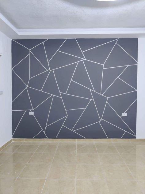 Geometry Painting Wall, Geometry Wall Design, Gaming Room Wall Paint, Geometry Wall Paint, Geomatrical Patren Design, Pattern Wall Paint, Ideas Para Pintar Paredes, Walls Painting Ideas, Bedroom Paint Design