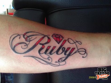 Ruby Tattoo Ideas, Ruby Name, Ruby Tattoo, Patterns Tattoo, Tattoo Name Fonts, Name Tattoo Ideas, Baby Tattoo Designs, Lace Tattoo Design, Gem Tattoo