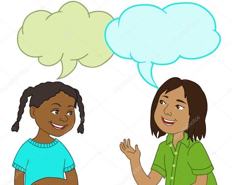 Talking Illustration, Education Vector, Kids Talking, Girl Thinking, Two Kids, Girl Talk, Illustration Girl, Aesthetic Design, Children Illustration