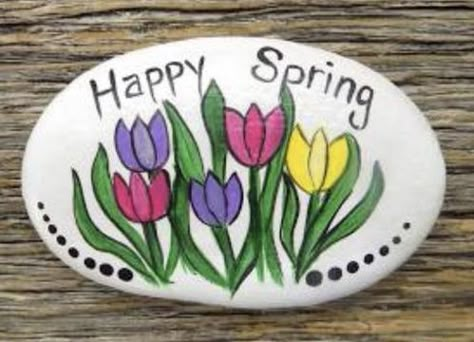 Summer Rocks, Rock Painting Flowers, Painted Garden Rocks, Rocks Painting, Stone Pictures Pebble Art, Old Book Crafts, Diy Rock Art, Tulip Painting, Stone Art Painting