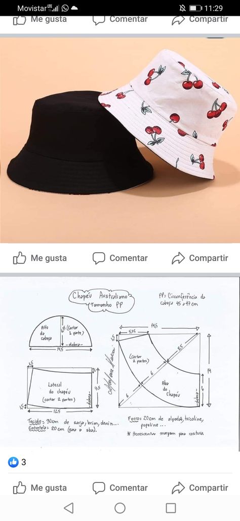 Como Fazer Short, Pola Topi, Sewing Hats, Girls Dress Sewing Patterns, Hat Patterns To Sew, Sewing Clothes Women, Fashion Design Patterns, Diy Clothes Design, Diy Sewing Pattern