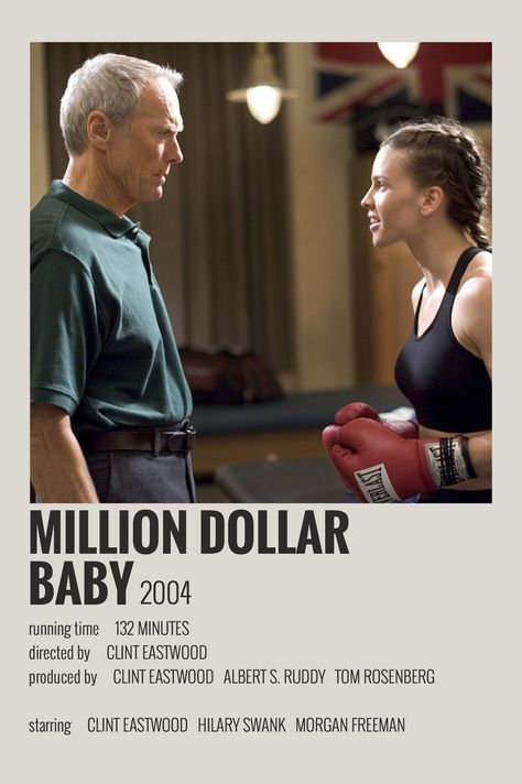 Million Dollar Baby, Minimalist Movie Posters Polaroid, Million Dollar Baby Movie, Alternative Minimalist Covers Movies, Alternative Minimalist Music Album Polaroid Poster, Minimal Polaroid Movie Posters, Minimal Polaroid Celeb Poster, Best Classic Movies, Movie Character Posters