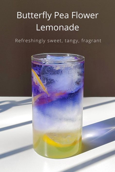 Butterfly Pea Flower Lemonade, Pea Flower Lemonade, Flower Lemonade, Pea Flower Tea, Butterfly Pea Tea, Butterfly Pea Flower Tea, Iced Drinks Recipes, Butterfly Tea, Tea Lemonade