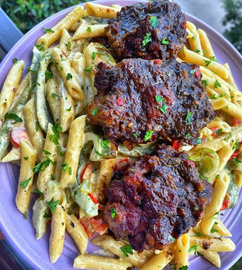 Jamaican Seasoning, Tilapia Recipes Healthy, Rasta Pasta Recipe, Jamaican Oxtail, Caribbean Kitchen, Chicken Thights Recipes, Rasta Pasta, Jamaican Jerk Seasoning, Oxtail Recipes